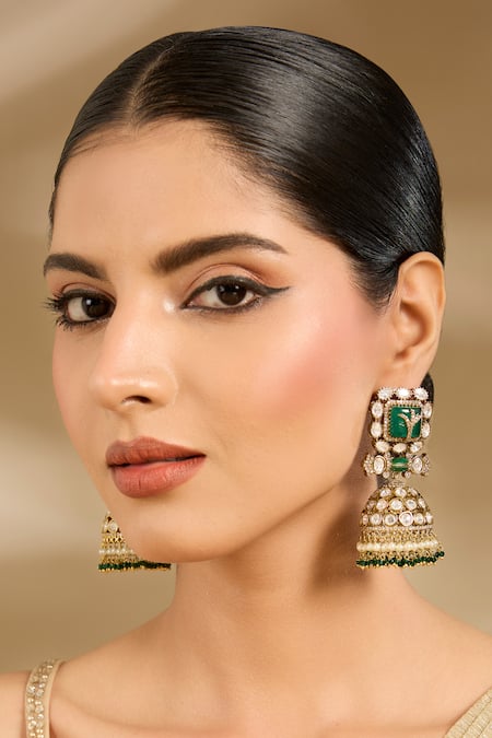 Vivinia By Vidhi Mehra Stone Embellished Jhumkas 