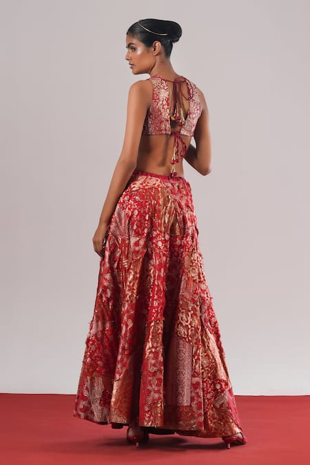 Urvashi Kaur Etoile Brocade Woven Flared Lehenga 