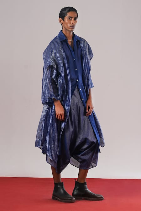 Urvashi Kaur Striped Zari Tissue Silk Jacket 