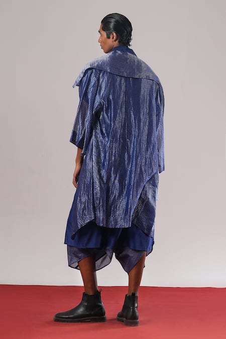 Urvashi Kaur Striped Zari Tissue Silk Jacket 