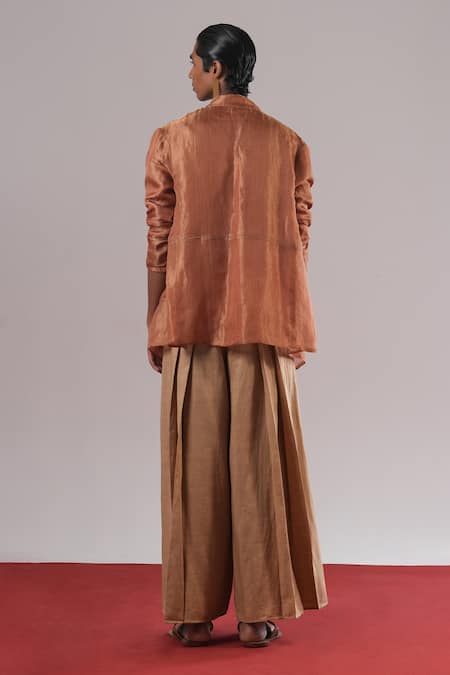 Urvashi Kaur Mori Sheer Zari Woven Blazer 