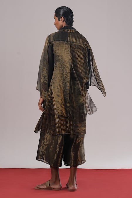 Urvashi Kaur Furo Striped Zari Woven Shirt 