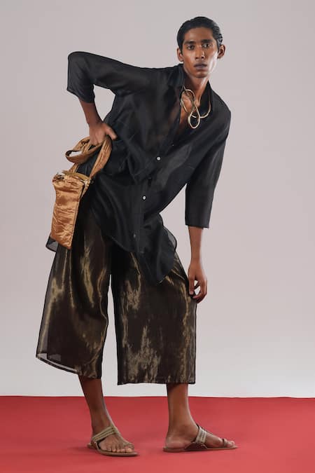 Urvashi Kaur Ether High Low Button-Down Shirt 