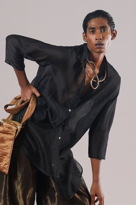 Urvashi Kaur Ether High Low Button-Down Shirt 