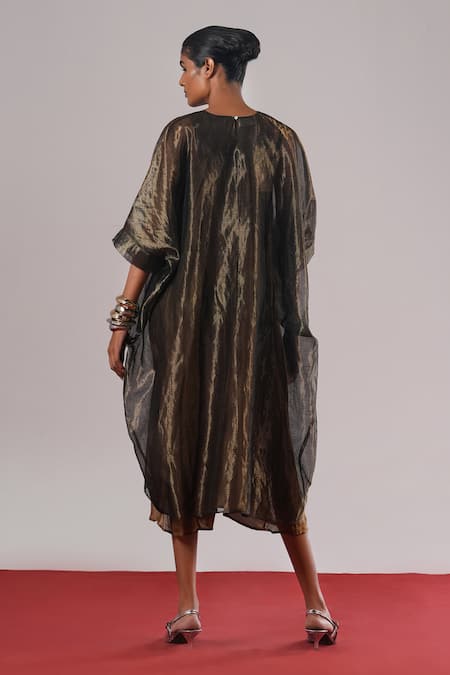 Urvashi Kaur Yuki Textured Woven Midi Dress 