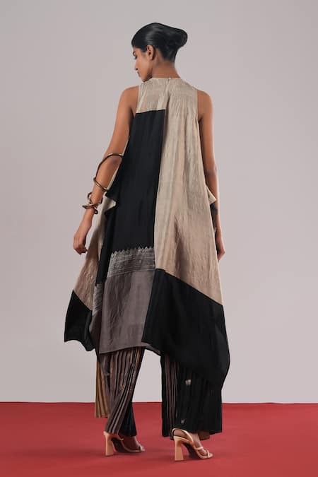 Urvashi Kaur Echo Hand Micro-Pleated Palazzo 