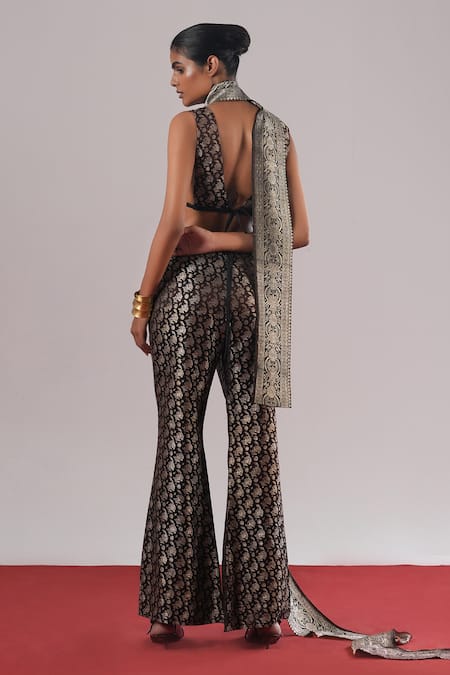 Urvashi Kaur Zyra Brocade Silk Wide-Leg Pant 