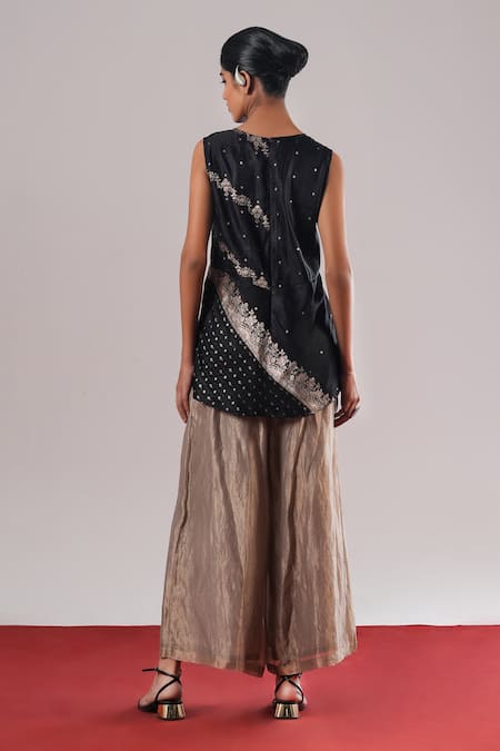 Urvashi Kaur Linea Brocade Silk Peplum Top