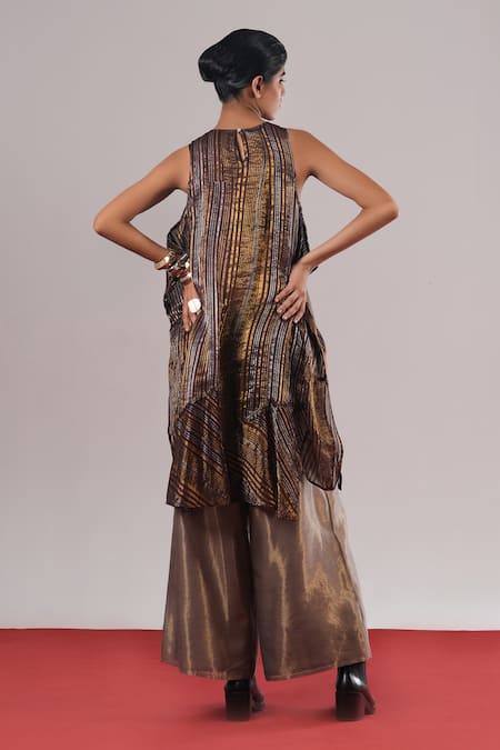 Urvashi Kaur Michi Tissue Silk Asymmetric Tunic 