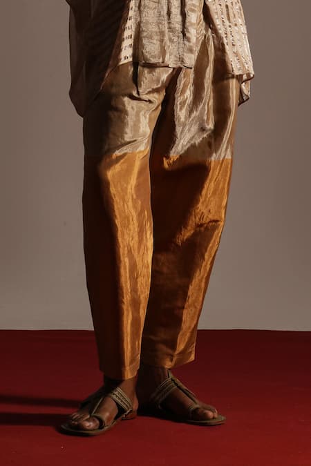 Urvashi Kaur Duro Handwoven Striped Straight Pant 