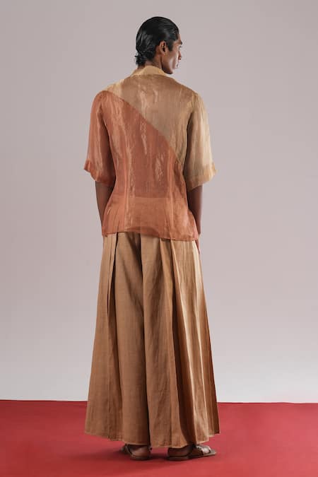 Urvashi Kaur Opaco Color Block Handwoven Shirt 