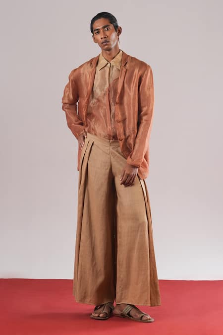 Urvashi Kaur Mascon Pleated Wide-Legged Trousers 