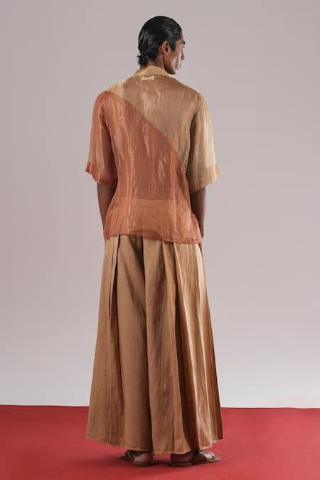 Urvashi Kaur Mascon Pleated Wide-Legged Trousers 