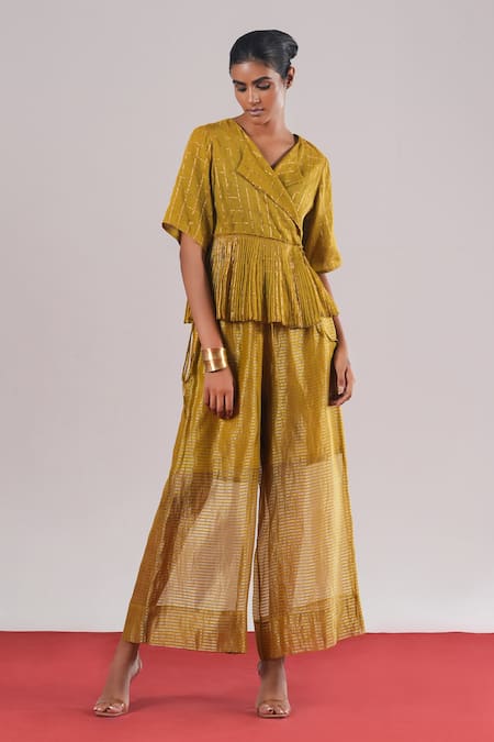 Urvashi Kaur Rei Striped Wide Leg Palazzo 