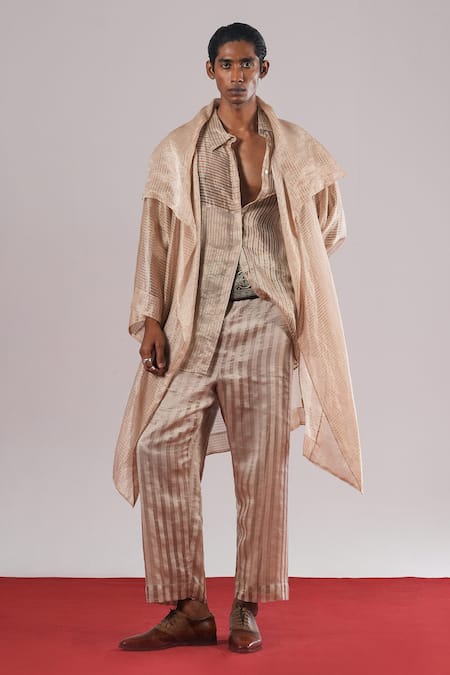 Urvashi Kaur Terra Striped Handwoven Shirt 