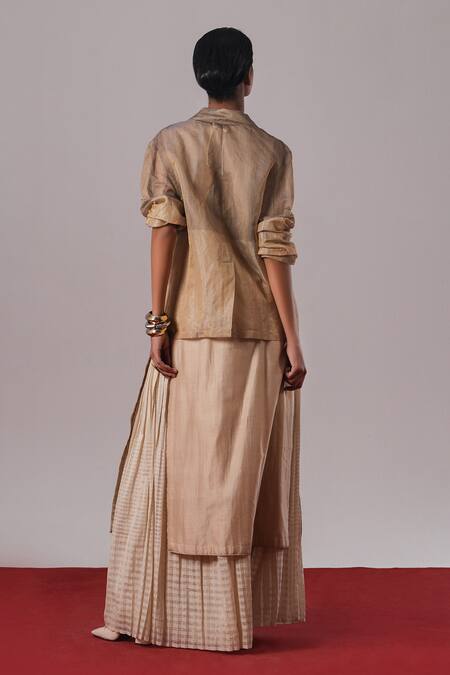 Urvashi Kaur Sabi Panelled Handwoven Jacket 