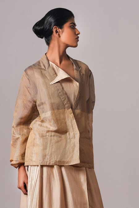 Urvashi Kaur Sabi Panelled Handwoven Jacket 
