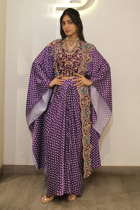 Label Deepshika Agarwal Hand Embroidered Cape Skirt Set 