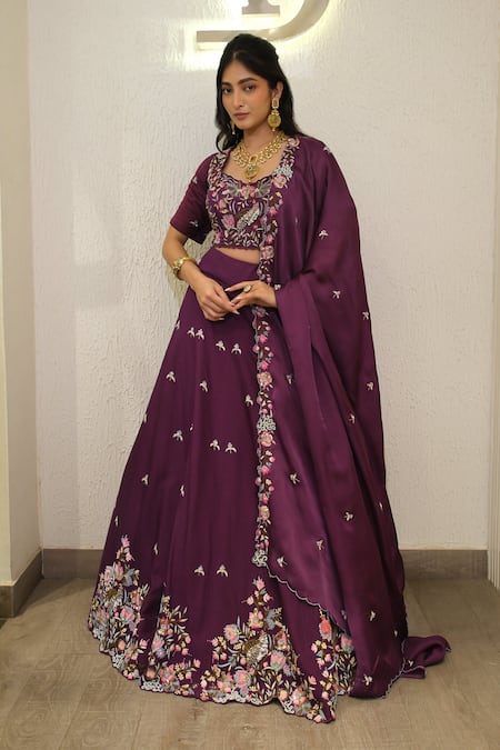 Label Deepshika Agarwal Hand Embroidered Cutwork Lehenga Set 