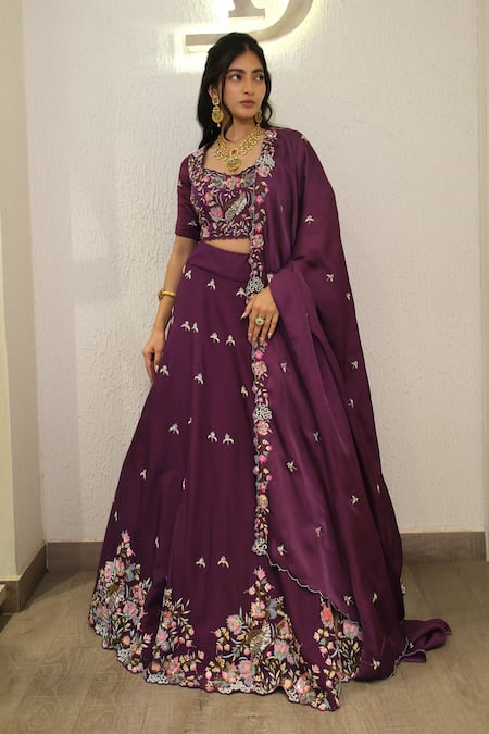 Label Deepshika Agarwal Hand Embroidered Cutwork Lehenga Set 