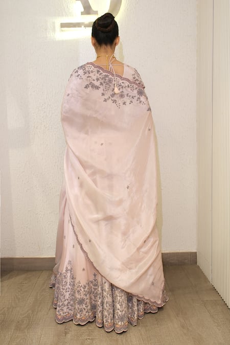 Label Deepshika Agarwal Floral Hand Embroidered Lehenga Set 