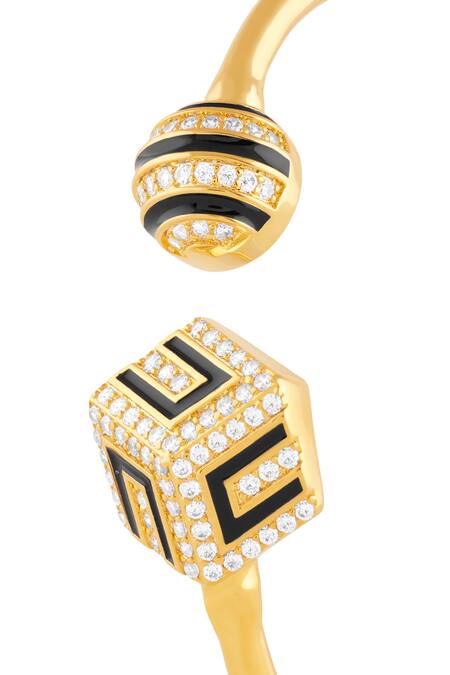 Shop Isharya Gold Plated Crystals, Stones Transcenta Cuff Bracelet Online at Aza Fashions Shop_Isharya_Gold Plated Crystals, Stones Transcenta Cuff Bracelet _Online_at_Aza_Fashions
