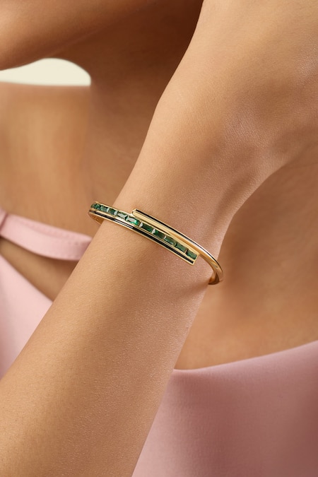Isharya Dreama Green Cuff Bracelet 