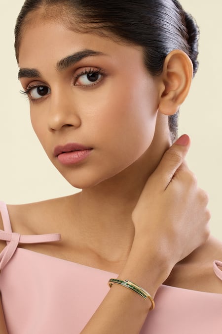 Isharya Dreama Green Cuff Bracelet 