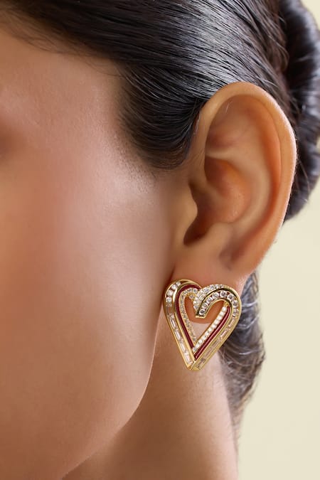Isharya Liminal Heart Stud Earrings 