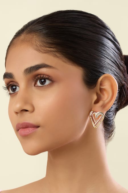 Isharya Liminal Heart Stud Earrings 
