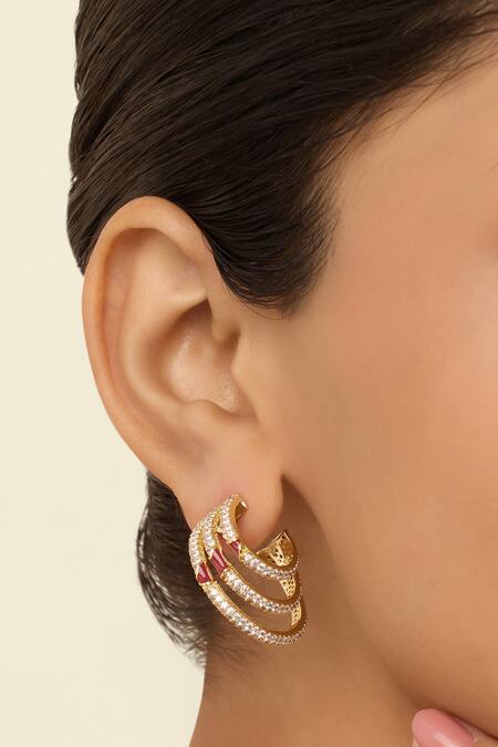 Isharya Eclipta Triple Hoop Earrings 