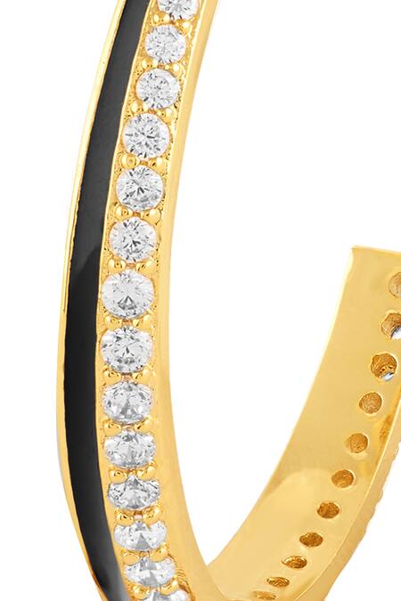 Shop_Isharya_Multi Color Crystals, Stones Hypnos Charm Hoop Earrings _Online_at_Aza_Fashions