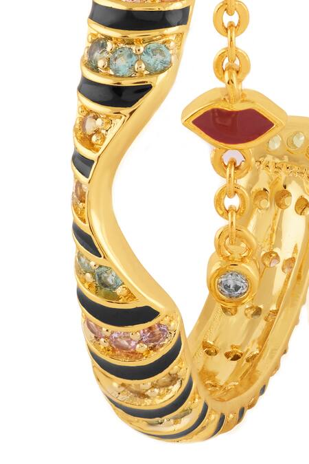 Shop_Isharya_Multi Color Crystals, Stones Illusia Statement Earrings _Online_at_Aza_Fashions