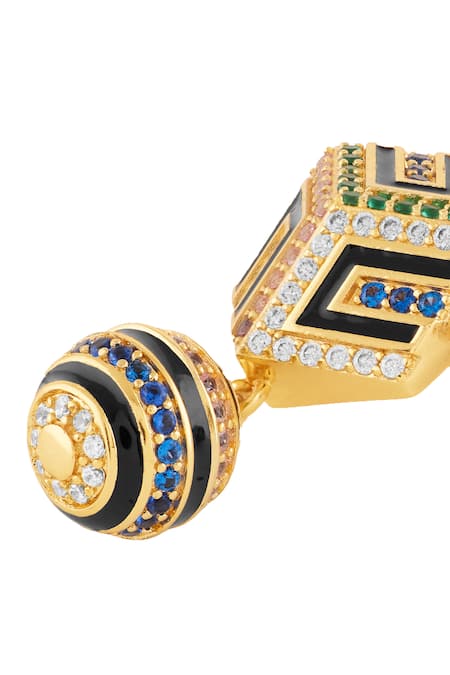 Shop Isharya Multi Color Crystals Arpelle Surreal Dangler Earrings Online at Aza Fashions Shop_Isharya_Multi Color Crystals Arpelle Surreal Dangler Earrings _Online_at_Aza_Fashions