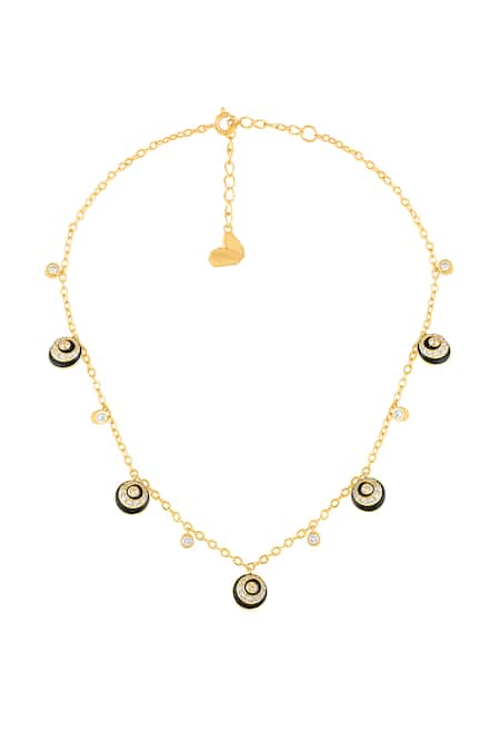 Buy_Isharya_Gold Plated Solacea Charm Choker _Online_at_Aza_Fashions