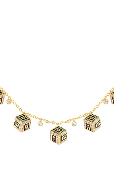 Isharya Multi Color Miscara Charm Necklace Online at Aza Fashions Isharya_Multi Color Miscara Charm Necklace _Online_at_Aza_Fashions