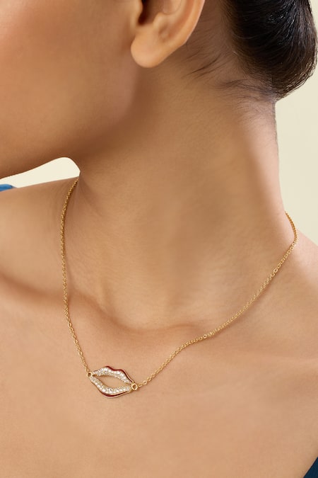 Isharya Skylaire Lip Pendant Necklace