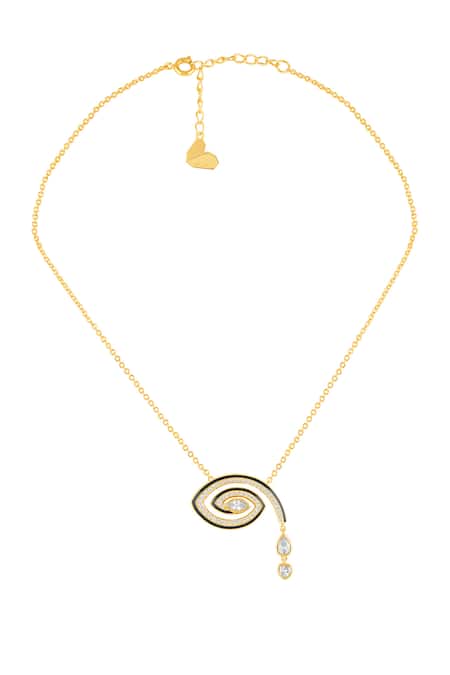 Shop Isharya Gold Plated Intuita Pendant Necklace Online at Aza Fashions Shop_Isharya_Gold Plated Intuita Pendant Necklace _Online_at_Aza_Fashions