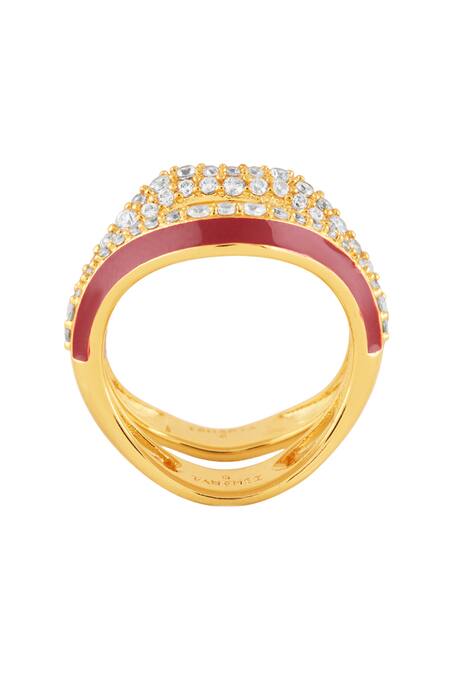 Isharya_Red Crystals Obscura Lip Ring _Online_at_Aza_Fashions