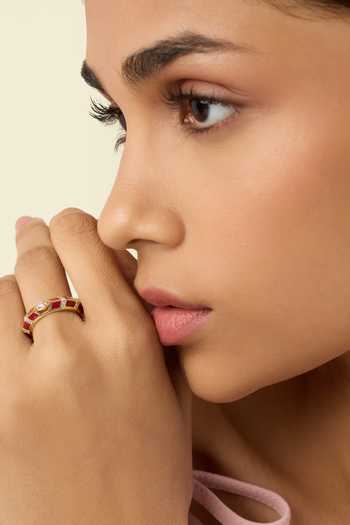 Buy Isharya Red Crystals, Stones Kahlista Band Ring at Aza Fashions Buy_Isharya_Red Crystals, Stones Kahlista Band Ring_at_Aza_Fashions