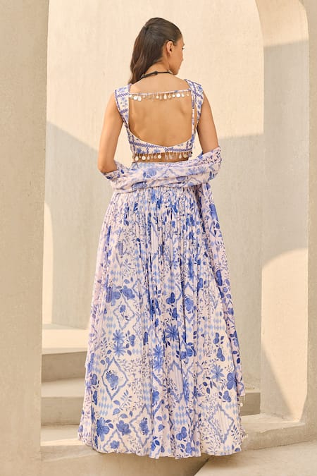 Diyarajvvir Abstract Floral Print Lehenga Set 