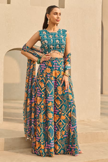 Diyarajvvir Abstract Floral Print Sharara Set 