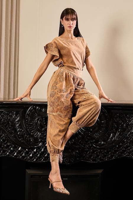 Kay Kay Milie Twill Denim Top & Pant Set 