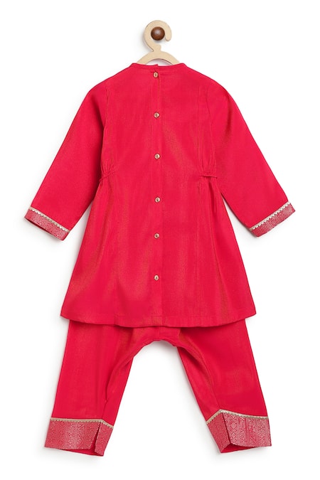 Buy Tiber Taber Red Viscose, Brocade, Polyester Lace, Embroidery Woven Kurta With Salwar Online at Aza Fashions Buy_Tiber Taber_Red Viscose, Brocade, Polyester Lace, Embroidery Woven Kurta With Salwar _Online_at_Aza_Fashions