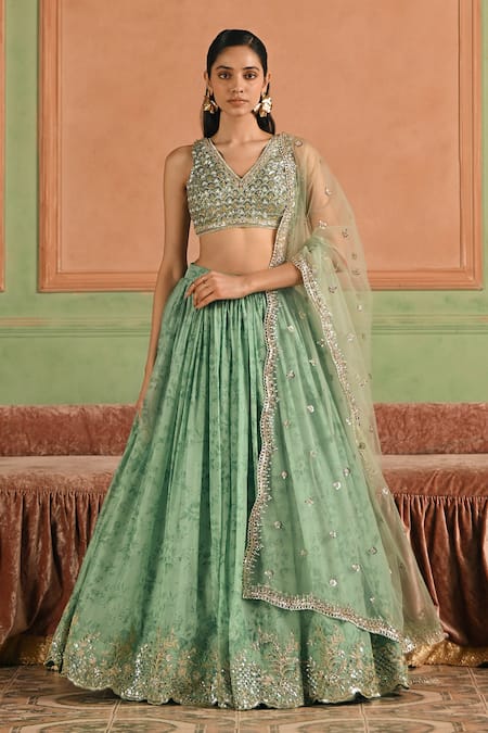 Lashkaraa Embroidered Sequins Cording Lehenga Set 