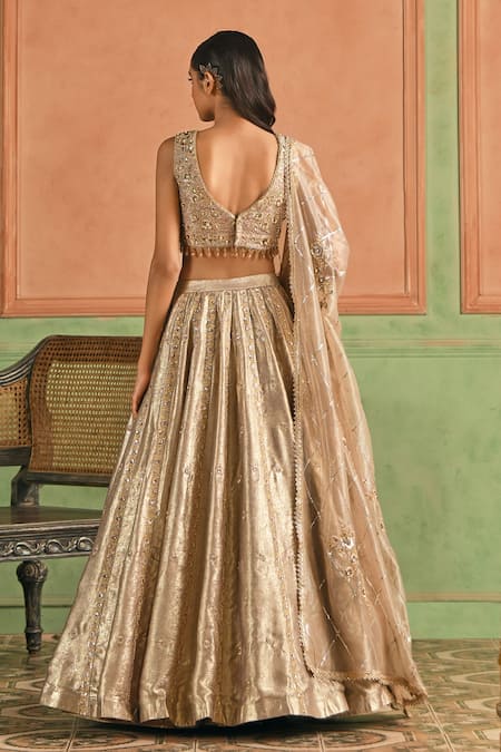 Lashkaraa Embroidered Foil Silk Lehenga Set 