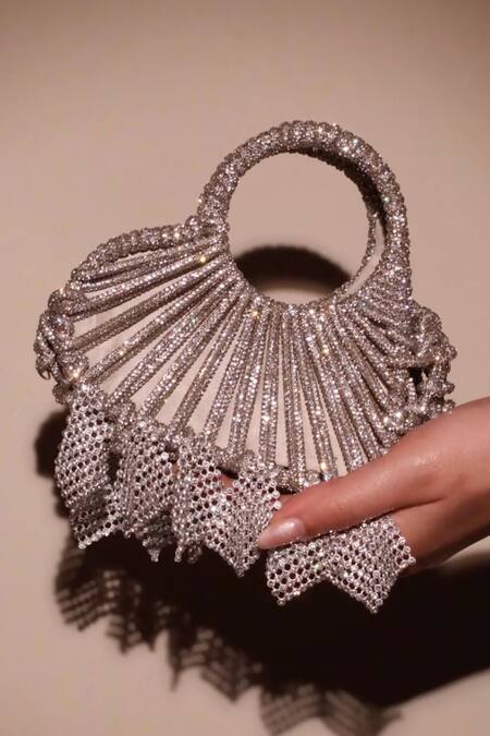 Forever Noor Lumi Rhinestone Studded Knotted Mini Bag 