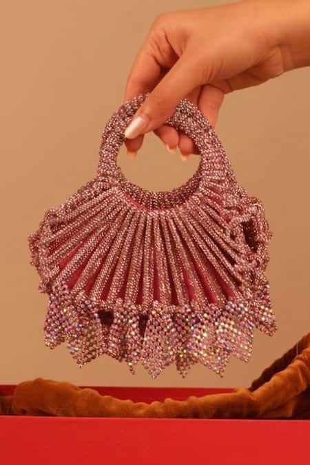 Forever Noor Lumi Knot Rhinestone Macrame Mini Bag 