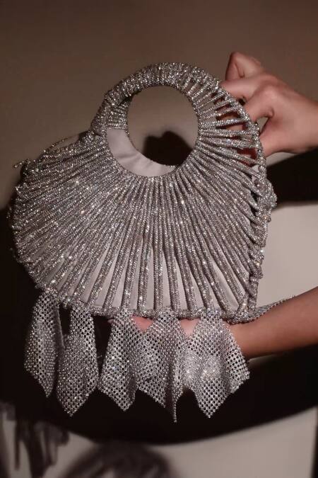 Forever Noor Lumi Rhinestone Macrame Knot Mini Bag 