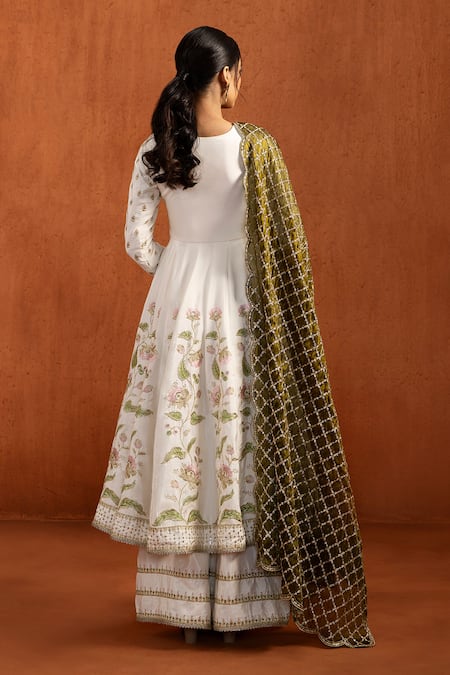 Lashkaraa Floral Embroidered Anarkali Palazzo Set 